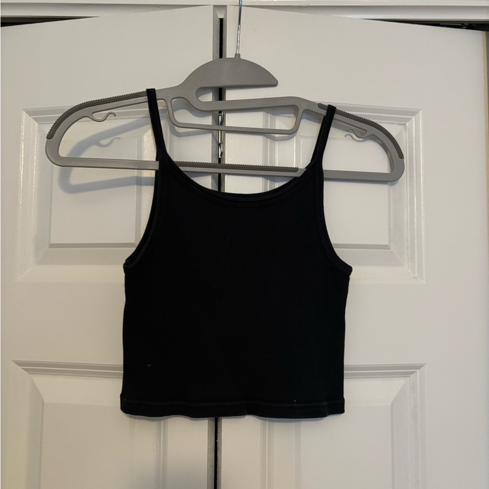 Black Ribbed Tank Top